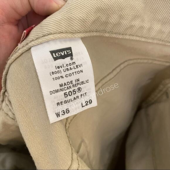Vintage Levi’s Tan Khaki 505 High Rise Denim Jeans 36x29 Cute Basic Mom - Picture 11 of 11